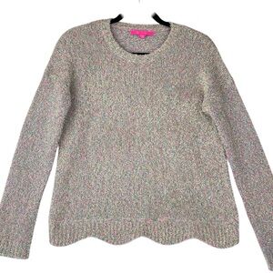 Lilly Pulitzer Gliana Pullover Sweater XS Pink Multi Rainbow Metallic Sparkle